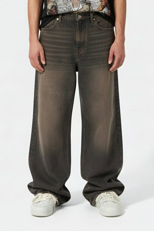 Brown barrel jeans