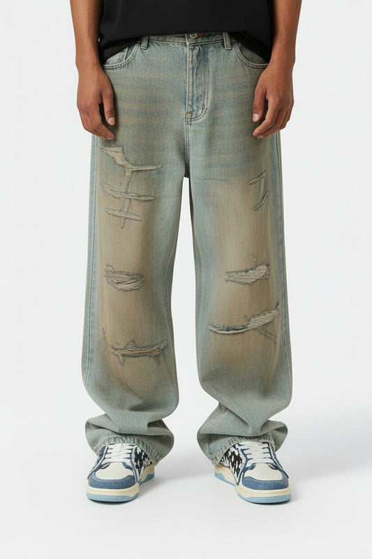 Distressed jeans