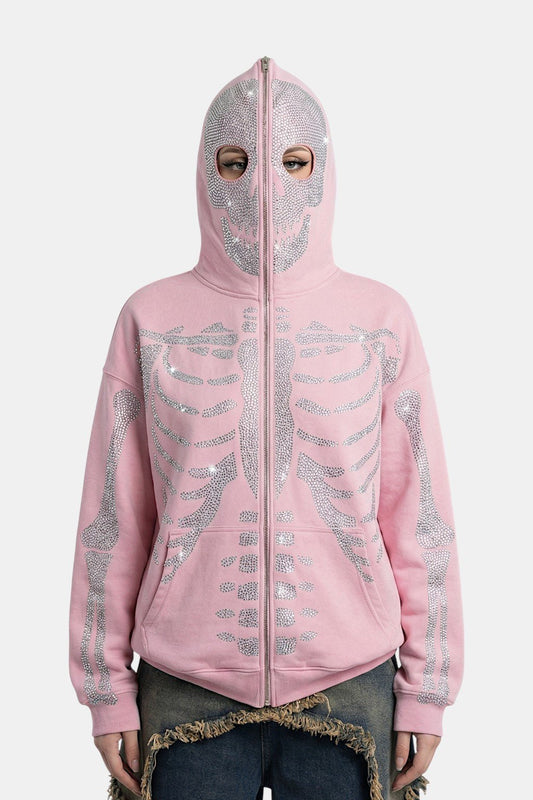 Rhinestone skeleton hoodie