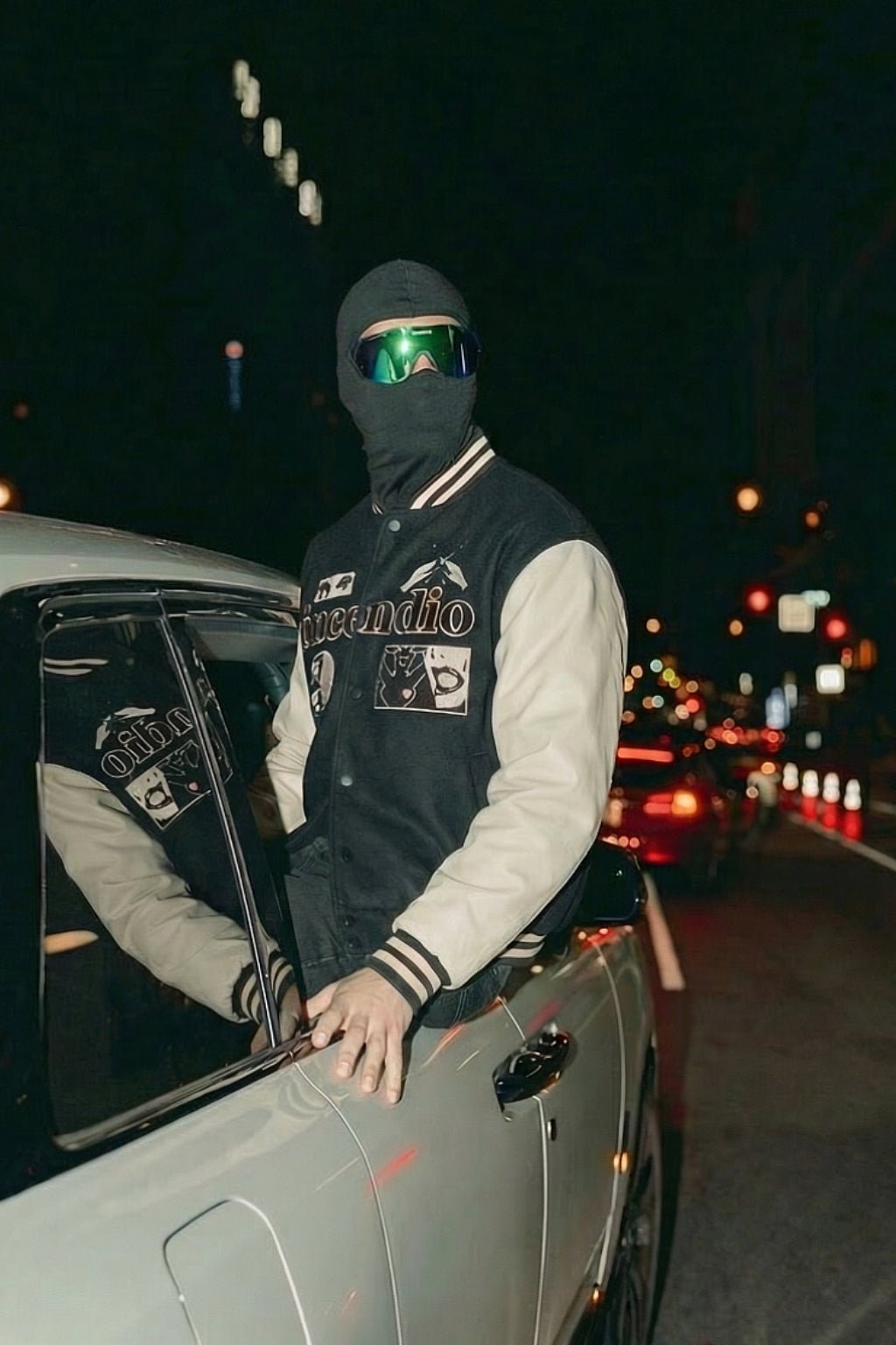Black varsity jacket