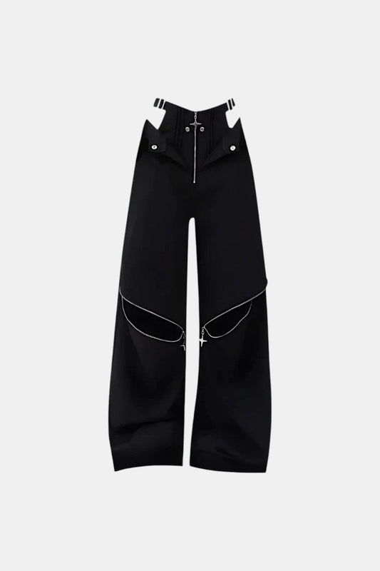Zip baggy pants