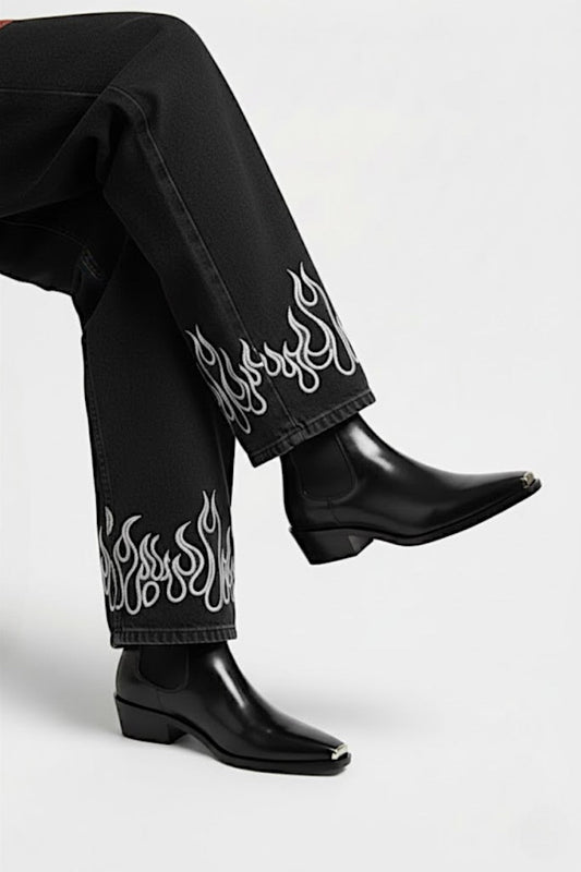 Bottines bout metal