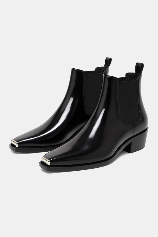 Metal Toe Ankle Boots