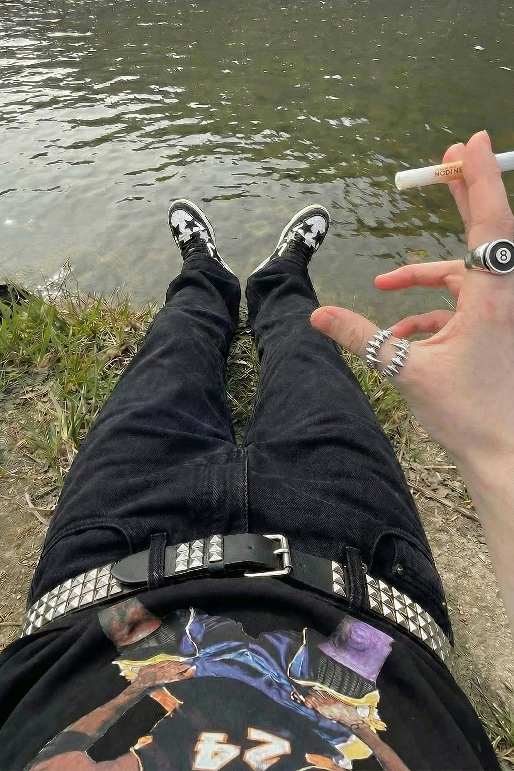 Pyramid studded belt