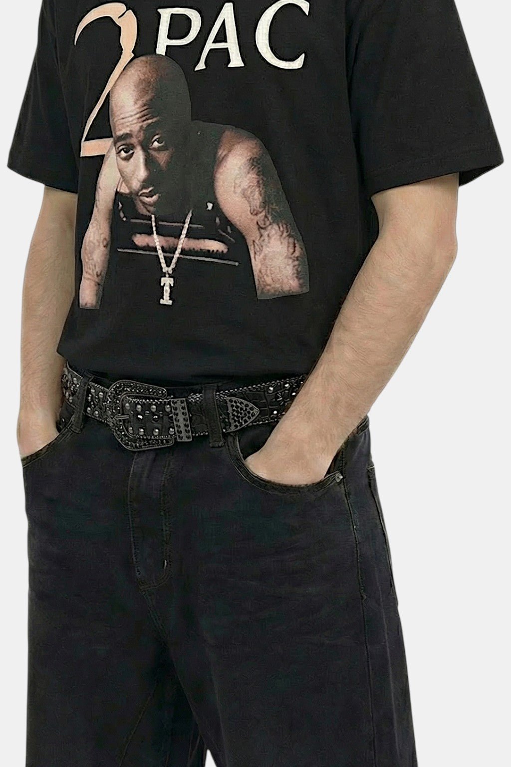 Black rhinestone belt