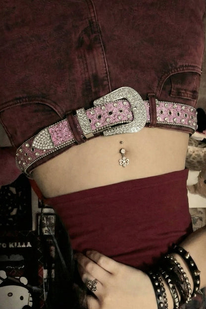 Pink rhinestone belt