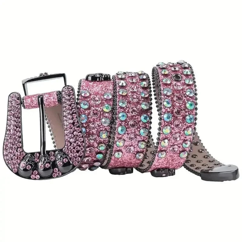 Ceinture strass rose