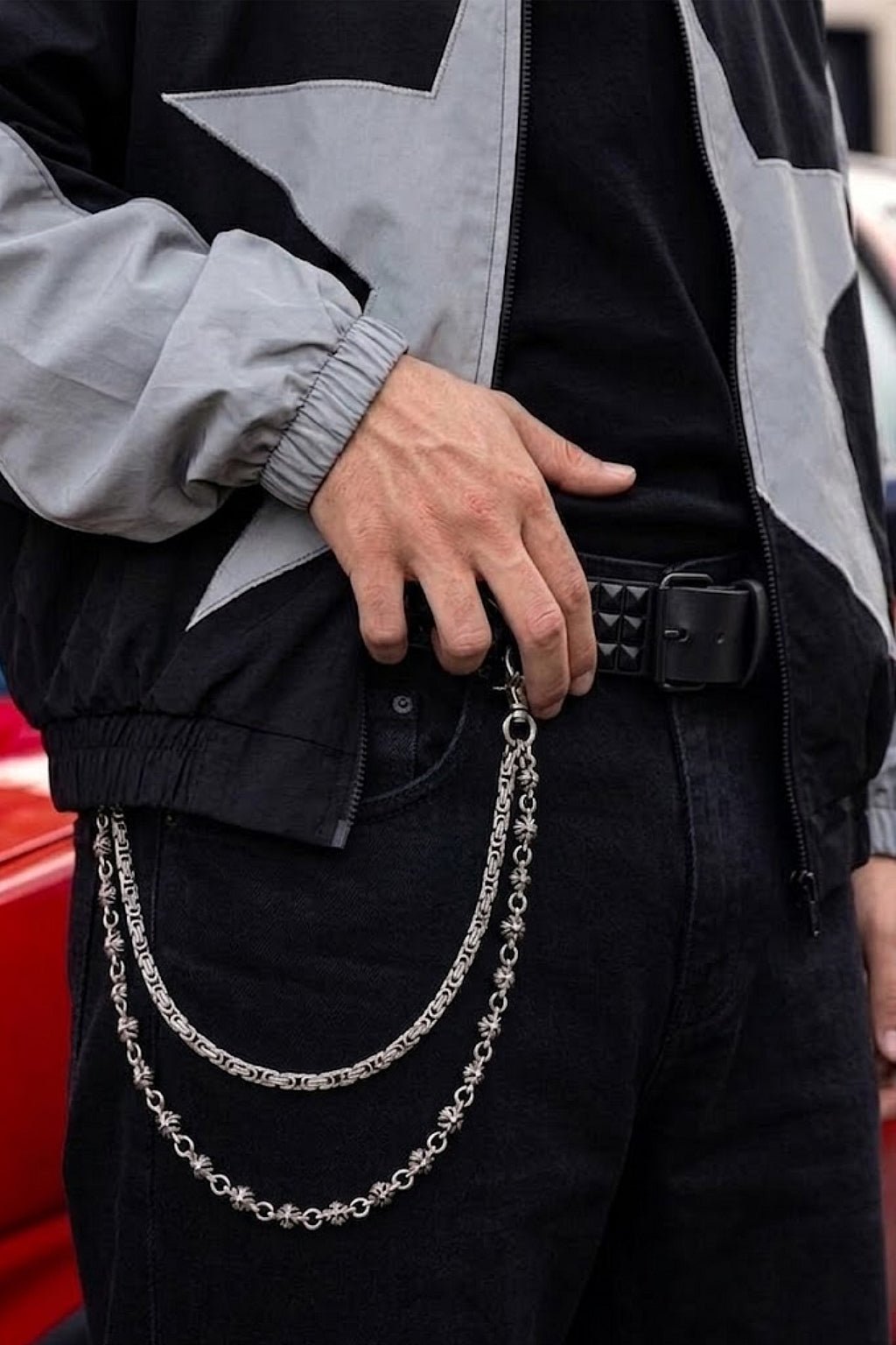 Silver pants chain