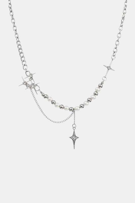 Pearl and cross necklace