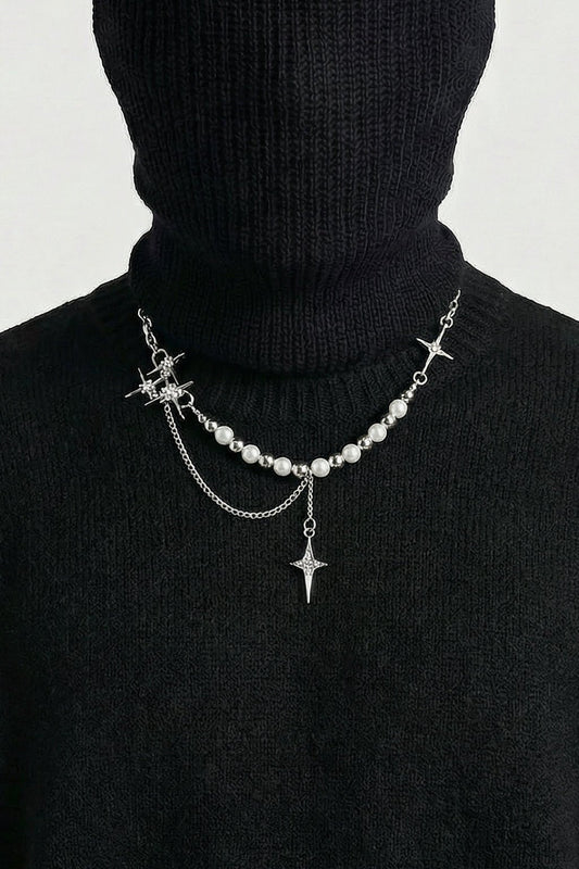 Pearl and cross necklace