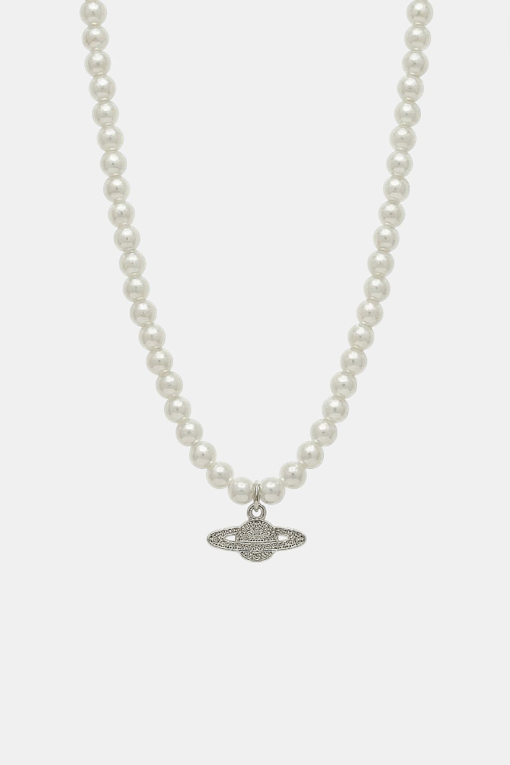 Planet and pearl necklace