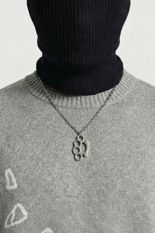 Brass knuckles necklace