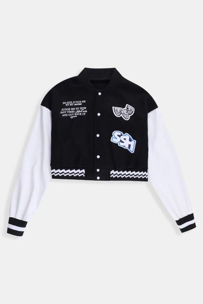 Cropped varsity jacket