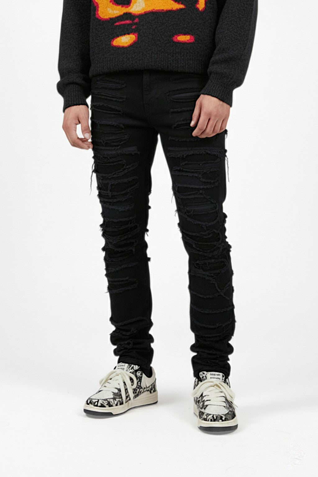 Distressed jeans