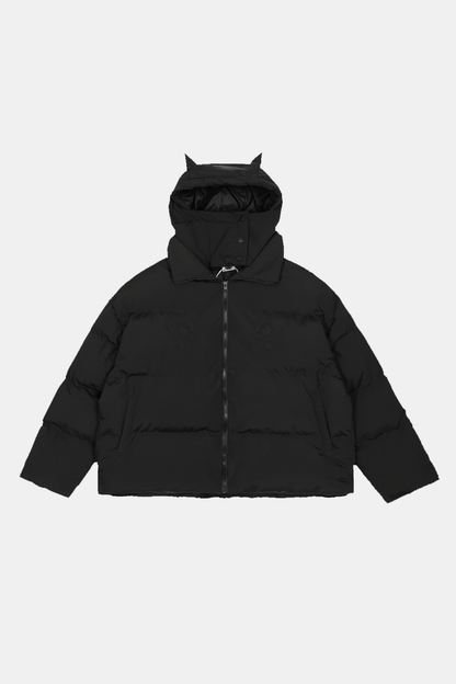 Puffer jacket with horn