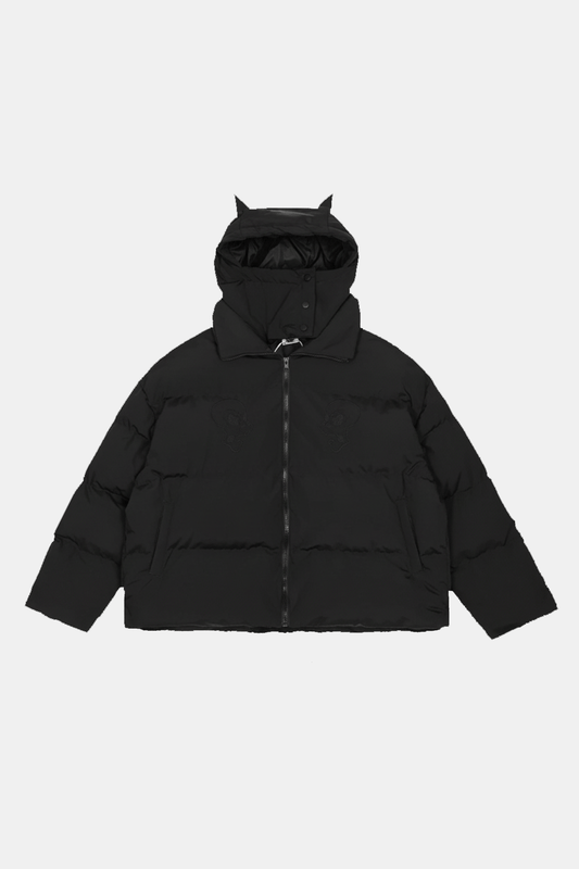 Puffer jacket with horn