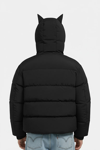 Puffer jacket with horn