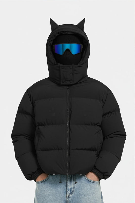 Puffer jacket with horn