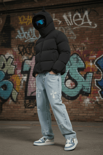 Puffer jacket with horn