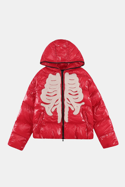 Skeleton puffer jacket