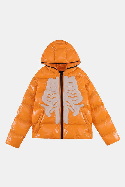 Skeleton puffer jacket