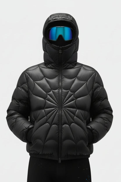 Spider web puffer jacket