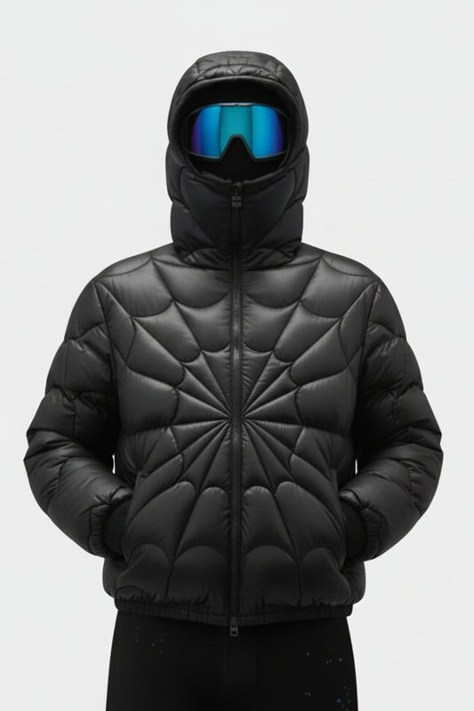 Spider web puffer jacket