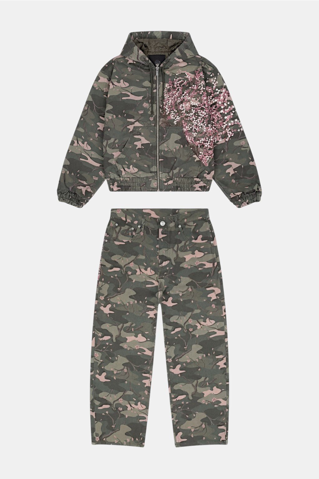 Embroidered camouflage set