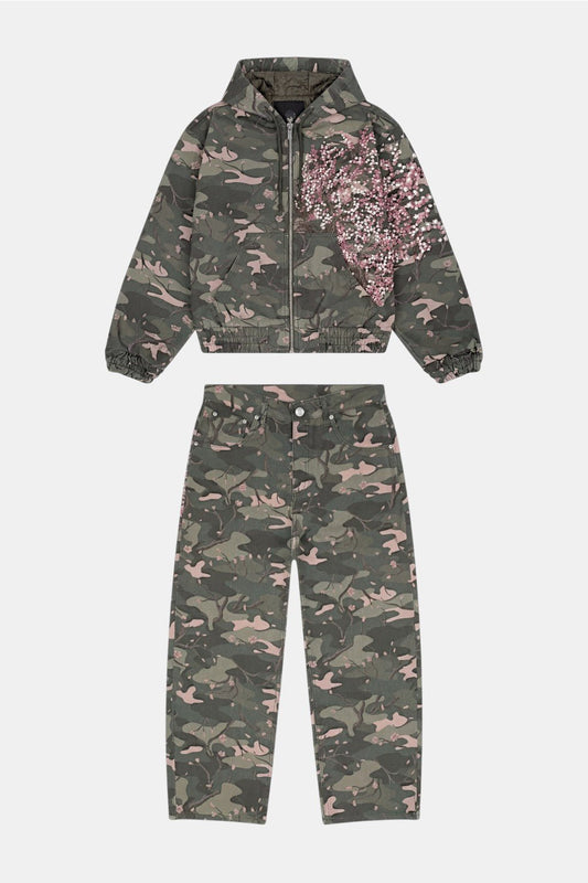 Embroidered camouflage set