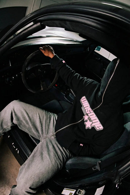 Grey full-zip hoodie