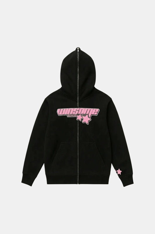 Grey full-zip hoodie