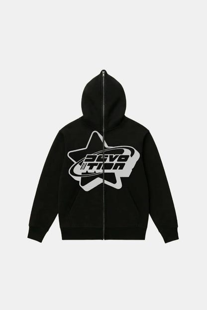 Black full-zip hoodie