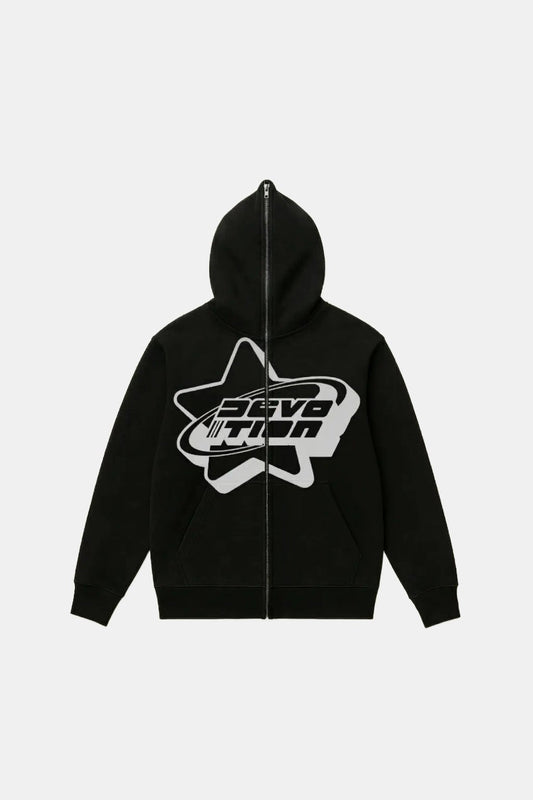 Black full-zip hoodie