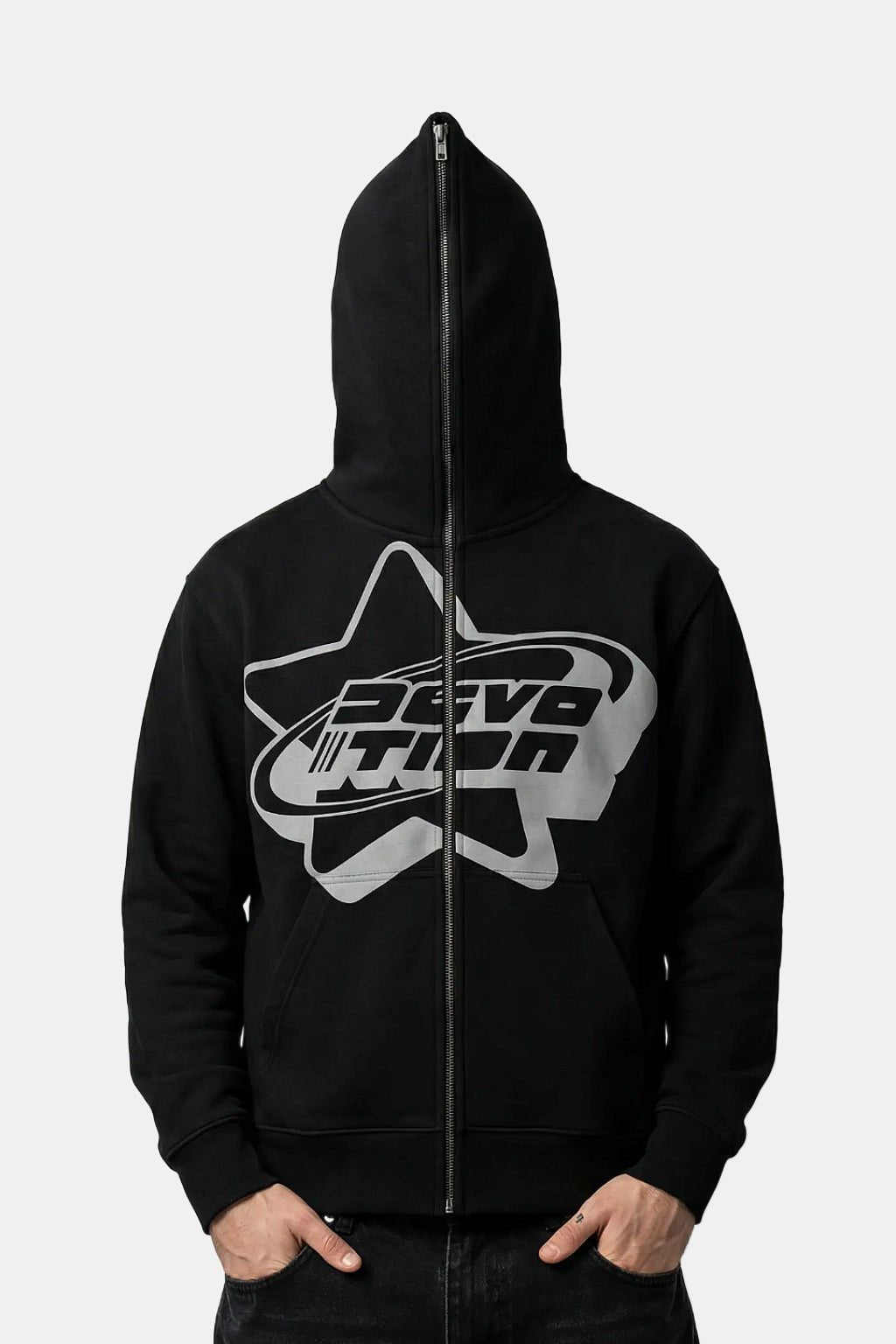 Black full-zip hoodie
