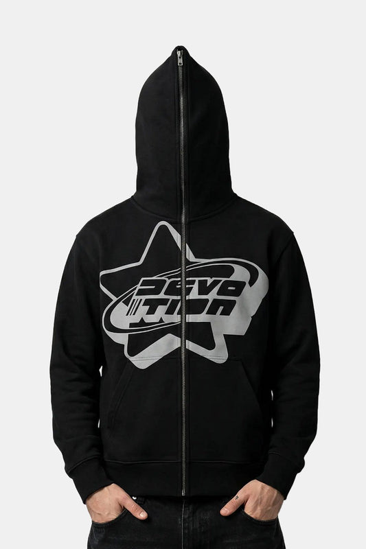Black full-zip hoodie