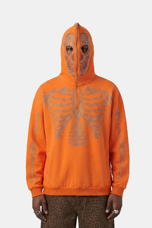 Orange full-zip hoodie