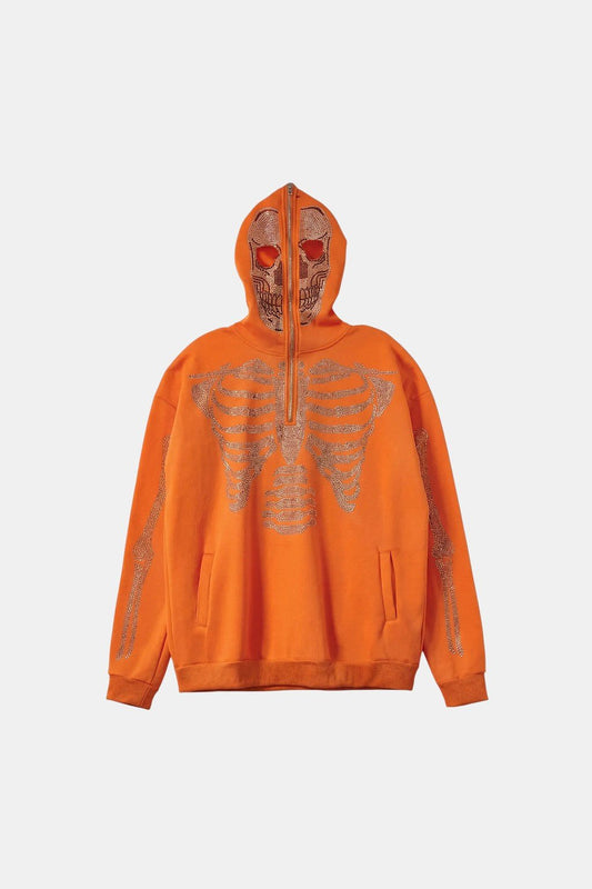 Orange full-zip hoodie