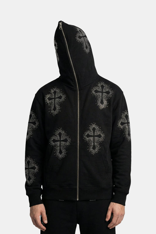 Vest with rhinestone crosses