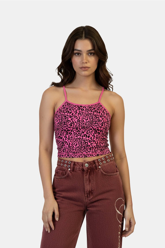 Pink leopard top