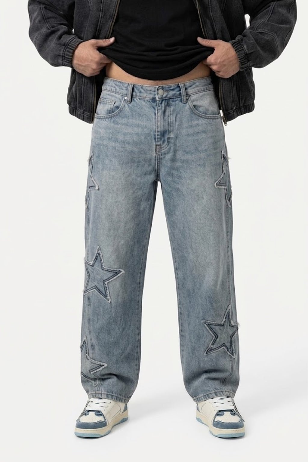 Jeans with star embroidery