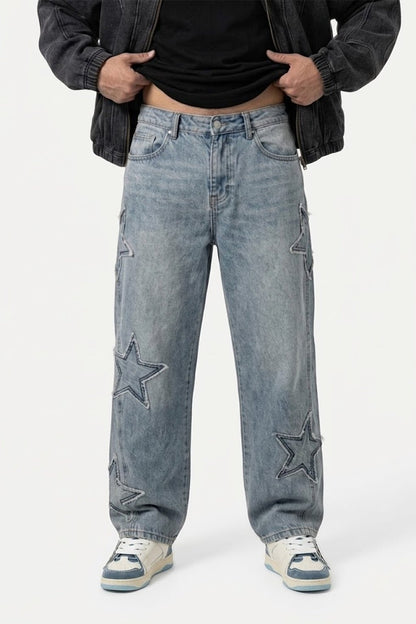 Jeans with star embroidery