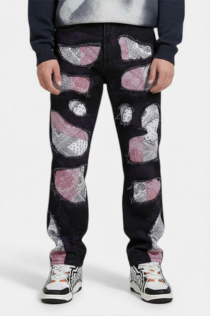 Bandana patchwork jeans