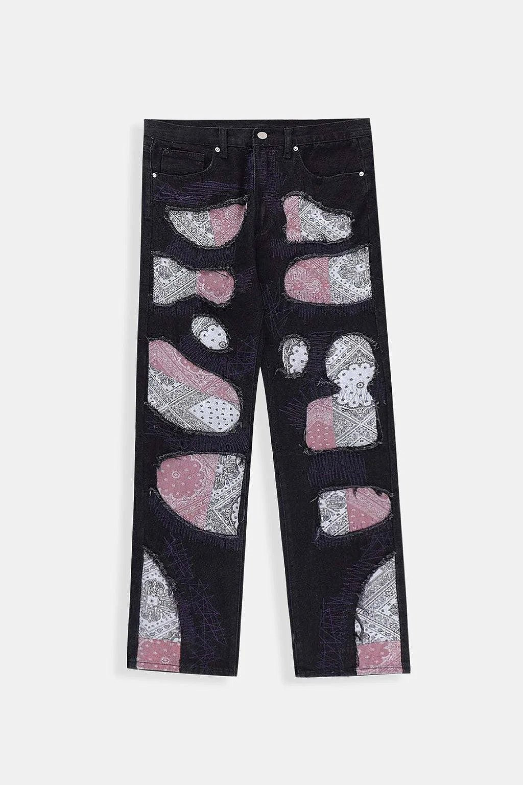 Bandana patchwork jeans