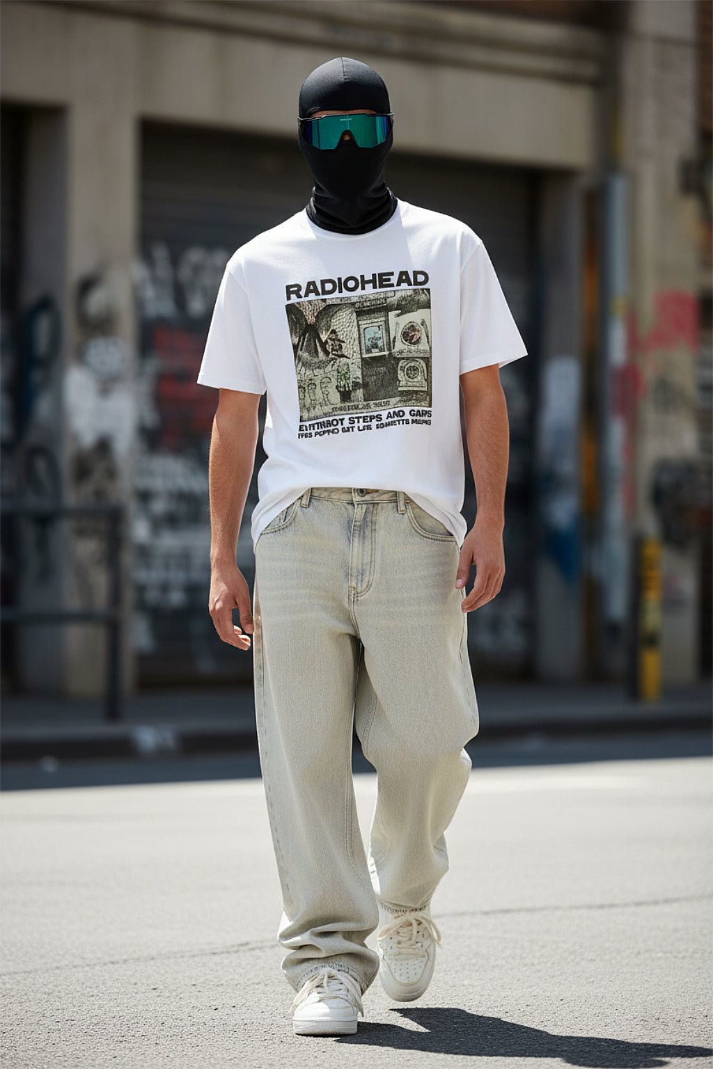 White barrel jeans