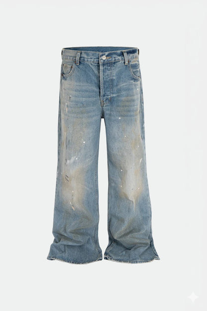Blue barrel jeans