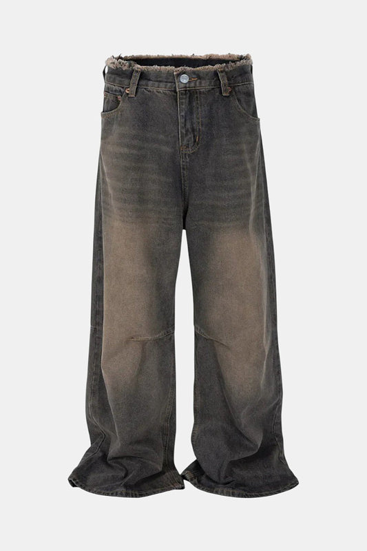 Brown barrel jeans