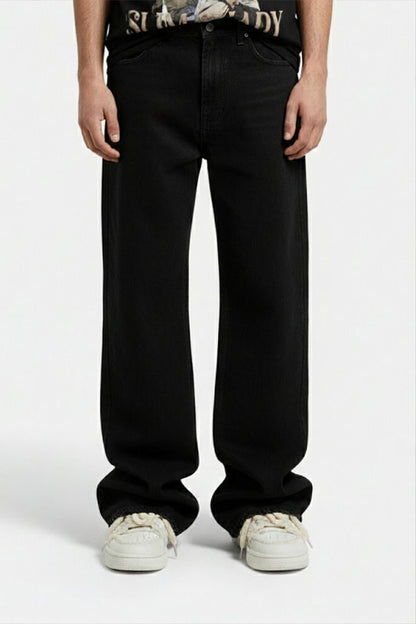 Black barrel jeans