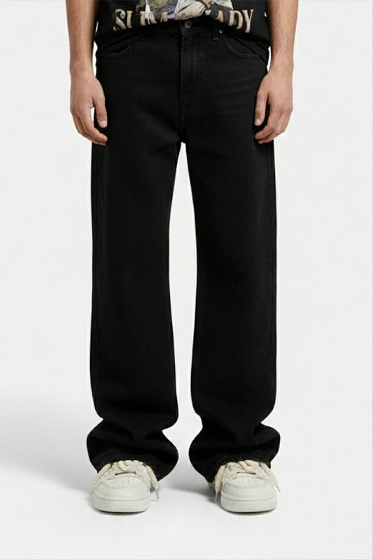 Black barrel jeans