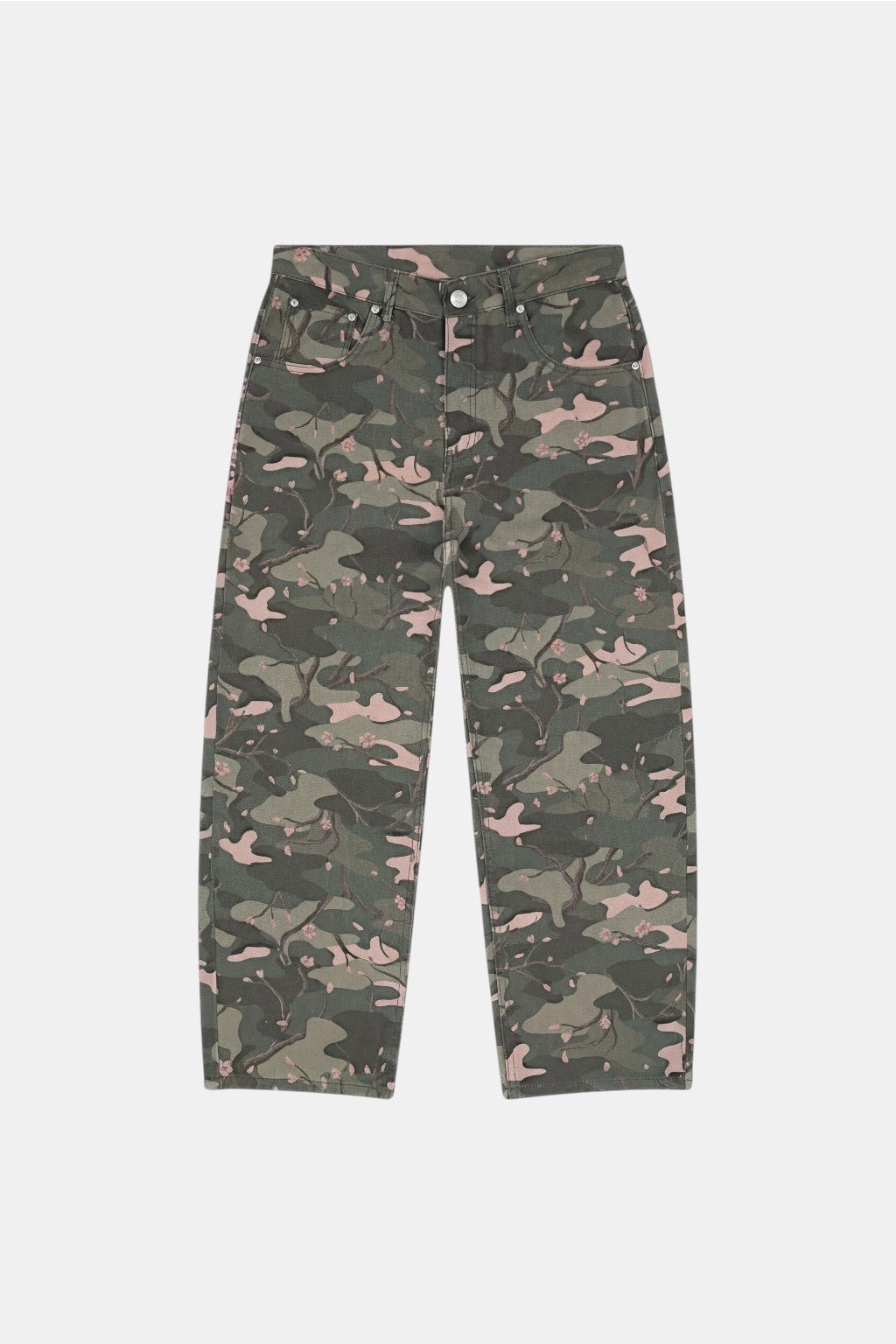Embroidered camouflage jeans