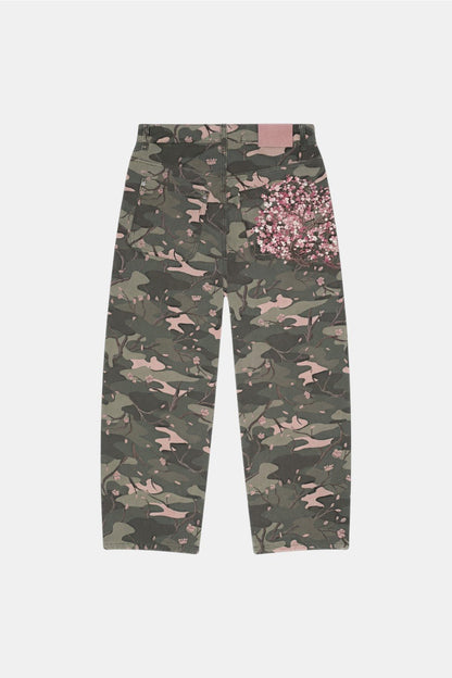 Embroidered camouflage jeans